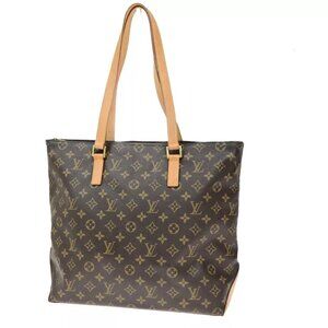 LOUIS VUITTON Cabas Mezzo Shoulder Bag Monogram Leather Brown M51151 72ED652